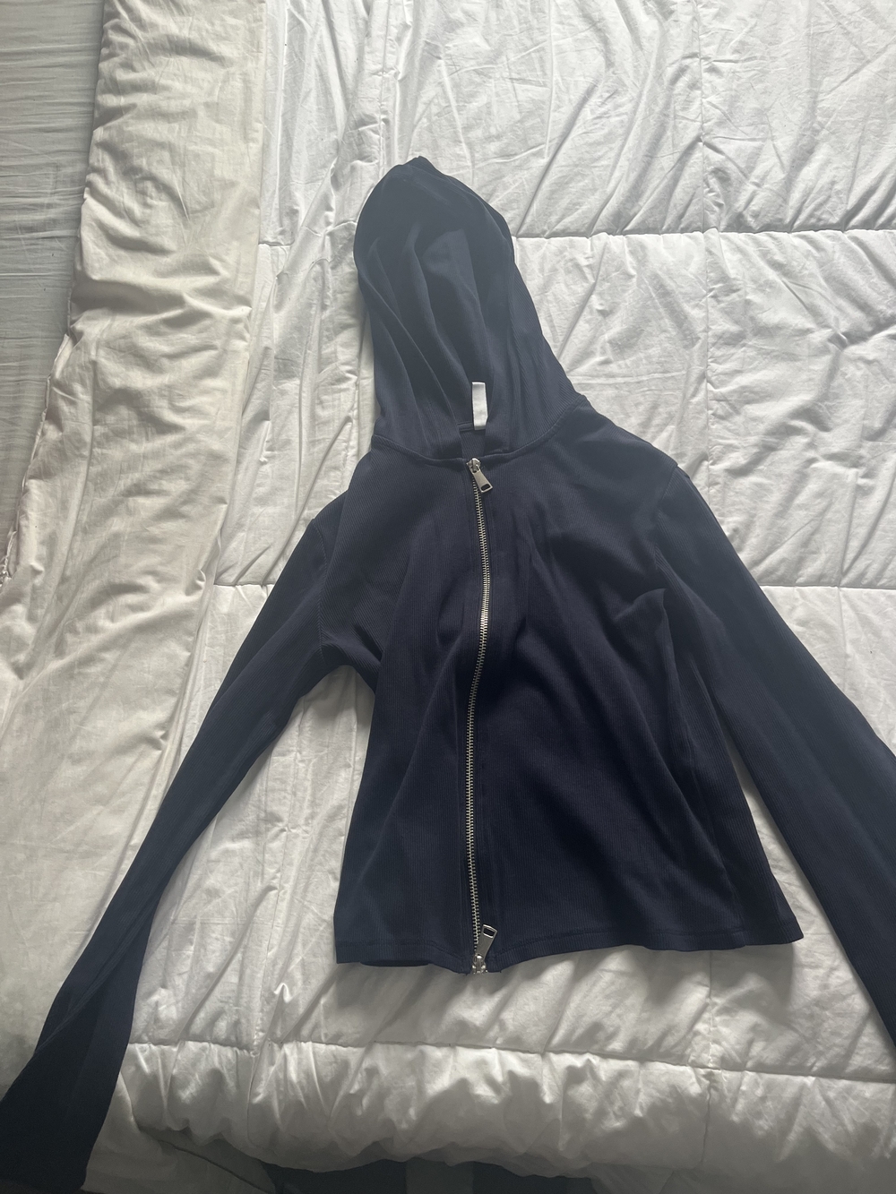 H&M Black Hooded Zip-Up Sweatshirt